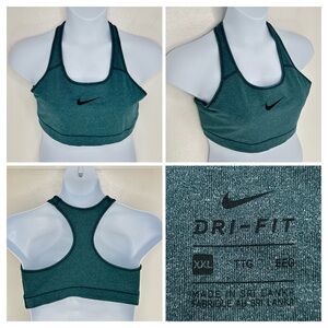 Nike Dri-FIT Sports Bra 2XL Green Athletic Fitness Workout Running Yoga Gym